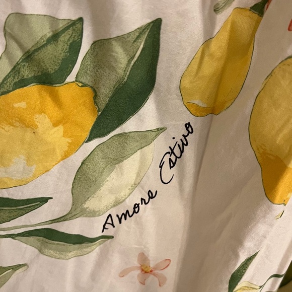 H&M Lemon Print Dress - White and Yellow size xl NWOT - Picture 4 of 7